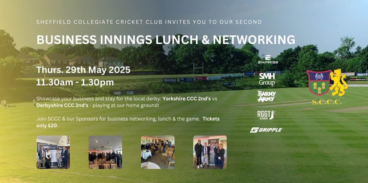 Business Innings: Cricket, Connections & Quality Lunch – 29th May at Abbeydale